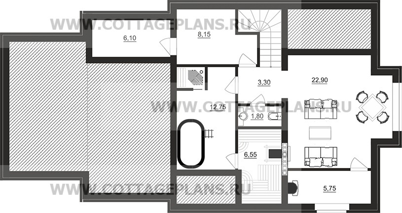 Поэтажные планы проект дома 76-06 общ. площадь 245,90 м2