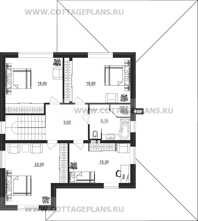 Поэтажные планы проект дома 206-73 общ. площадь 230,85 м2
