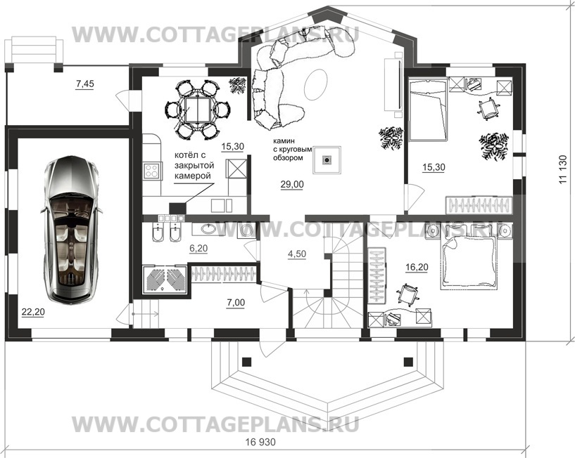 Поэтажные планы проект дома 97-77 общ. площадь 195,50 м2