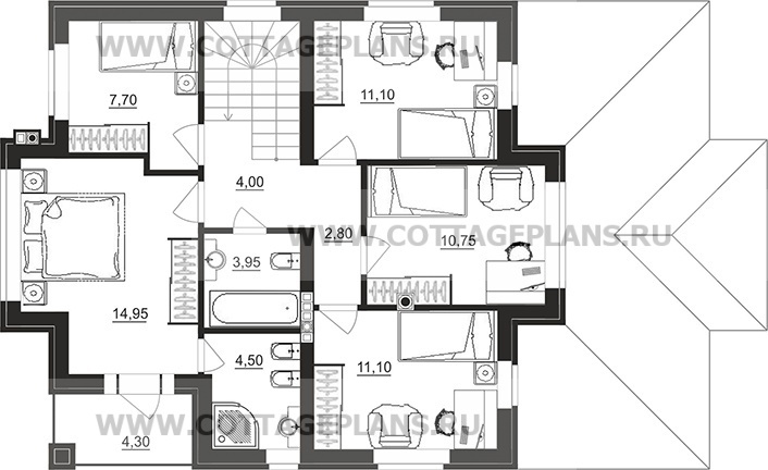 Поэтажные планы проект дома 200-41 общ. площадь 142,55 м2