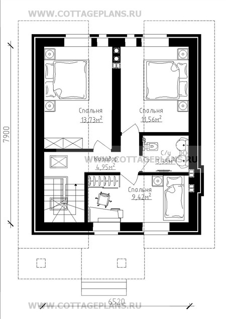 Поэтажные планы проект дома 14-72 общ. площадь 136,81 м2