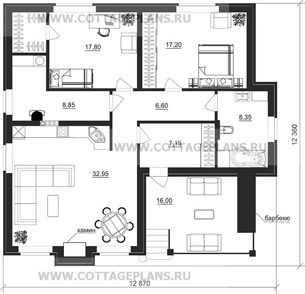 Поэтажные планы проект дома 900-53 общ. площадь 98,90 м2