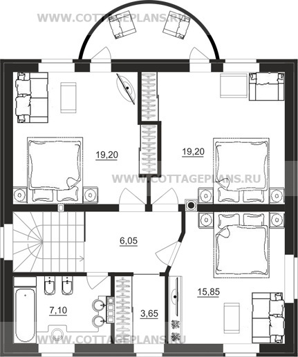 Поэтажные планы проект дома 88-36 общ. площадь 151,60 м2