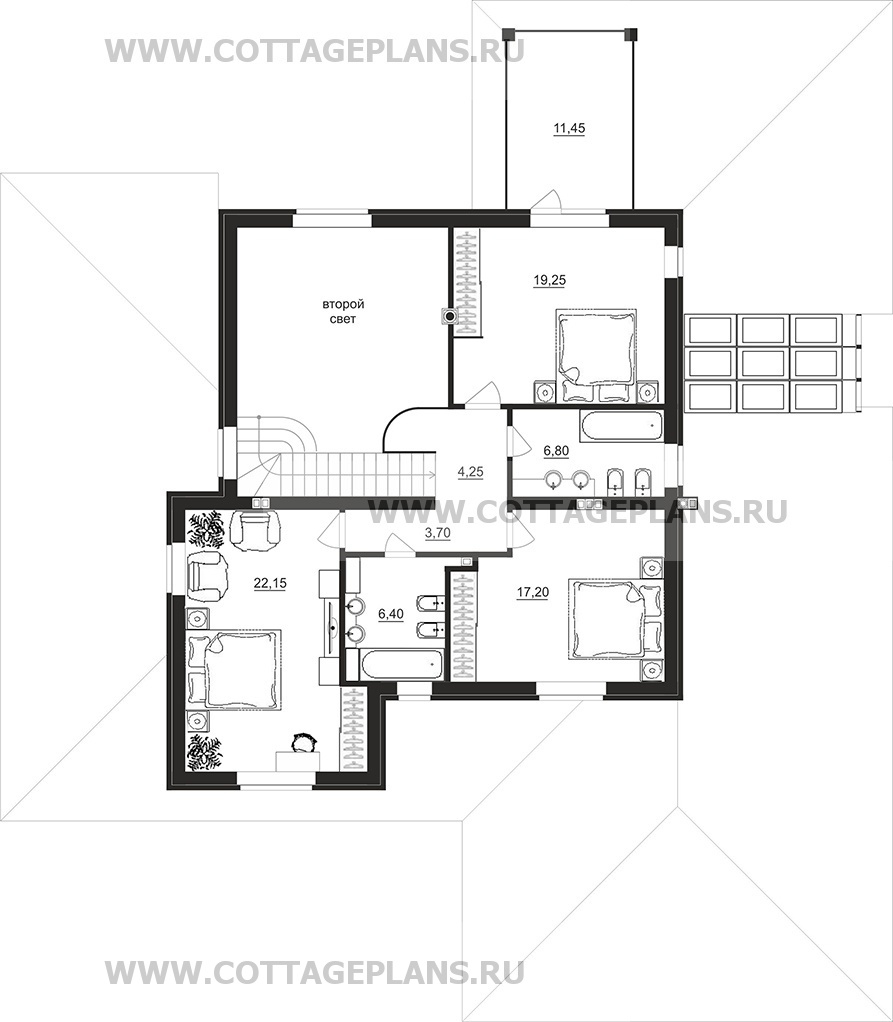 Поэтажные планы проект дома 200-71 общ. площадь 306.70 м2