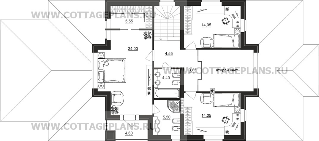 Поэтажные планы проект дома 97-22 общ. площадь 214,75 м2