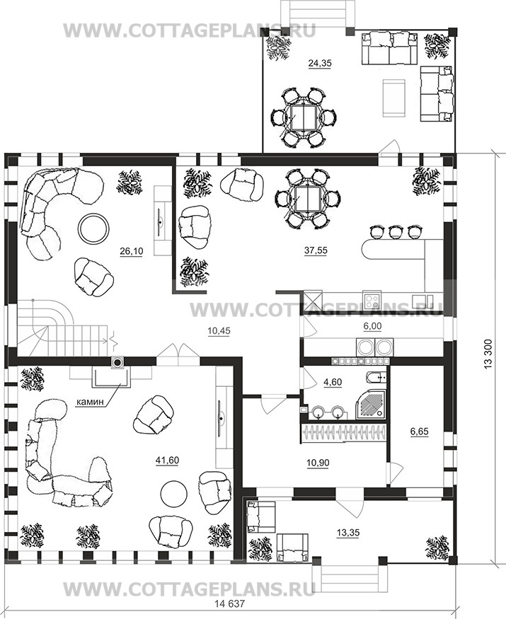 Поэтажные планы проект дома 201-09 общ. площадь 412,85 м2