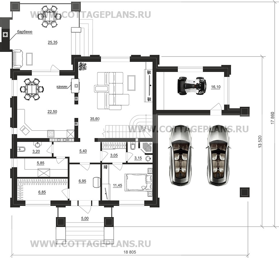Поэтажные планы проект дома 203-96 общ. площадь 300,15 м2