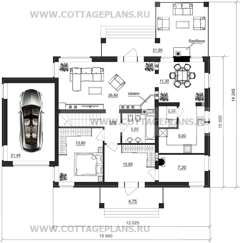 Поэтажные планы проект дома 95-48 общ. площадь 202,85 м2