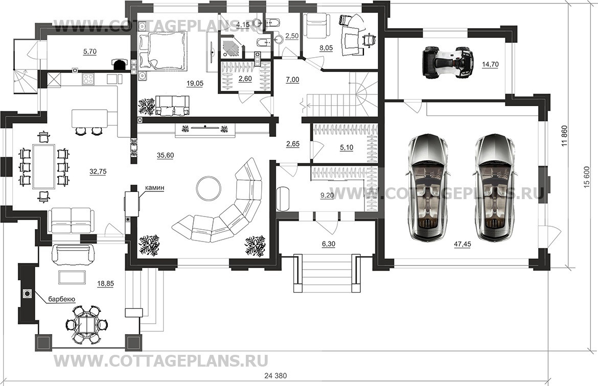 Поэтажные планы проект дома 202-57 общ. площадь 313,3 м2