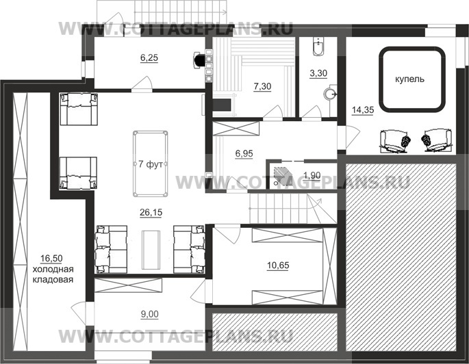 Поэтажные планы проект дома 14-61 общ. площадь 305,65 м2