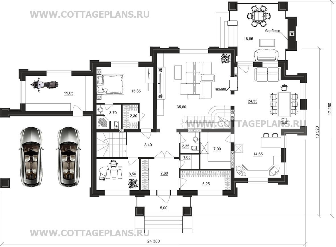 Поэтажные планы проект дома 103-75 общ. площадь 383,05 м2