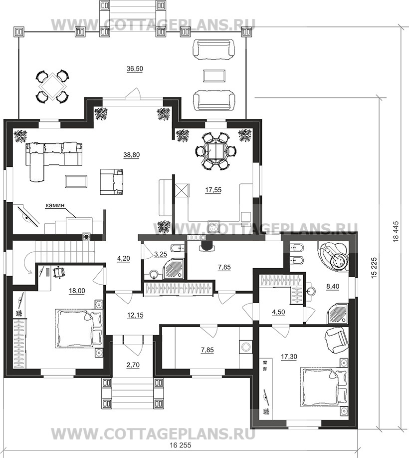 Поэтажные планы проект дома 77-05 общ. площадь 233,30 м2