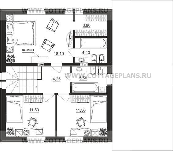 Поэтажные планы проект дома 87-97 общ. площадь 176,70 м2