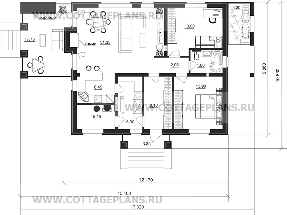 Поэтажные планы проект дома 900-60 общ. площадь 90,90м2