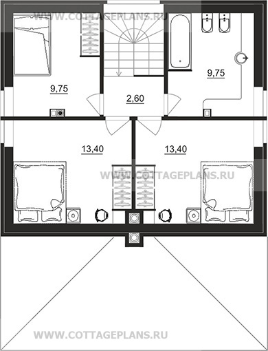Поэтажные планы проект дома 92-53 общ. площадь 97,25 м2