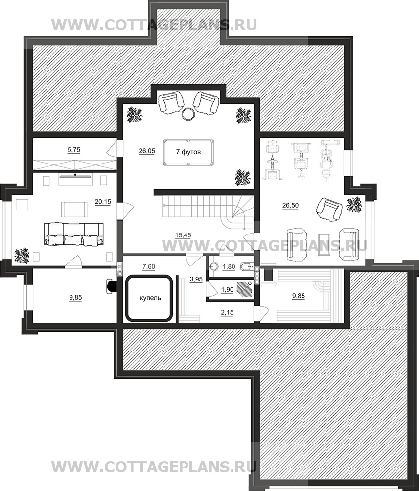 Поэтажные планы проект дома 203-20 общ. площадь 453,25 м2