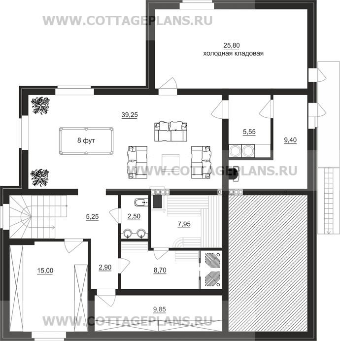 Поэтажные планы проект дома 24-62 общ. площадь 369,15 м2