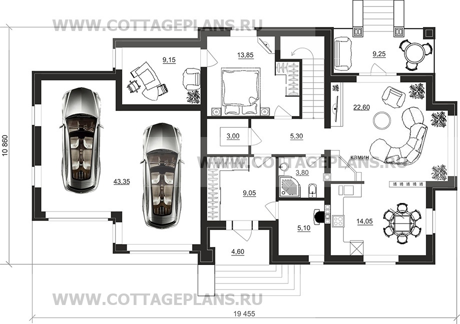Поэтажные планы проект дома 75-07 общ. площадь 211,25 м2