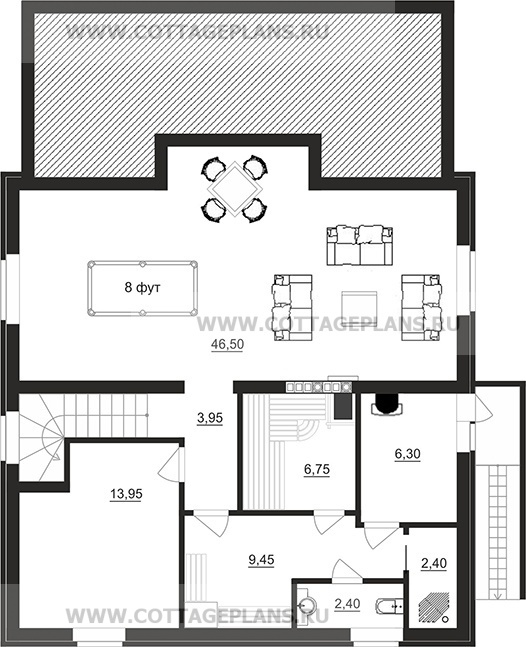Поэтажные планы проект дома 71-48 общ. площадь 276,15 м2