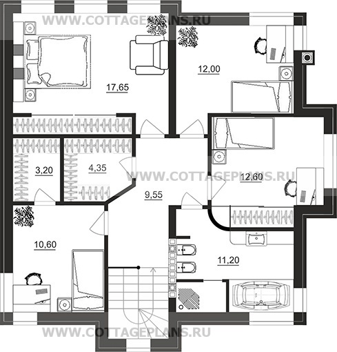 Поэтажные планы проект дома 104-55 общ. площадь 156,35 м2