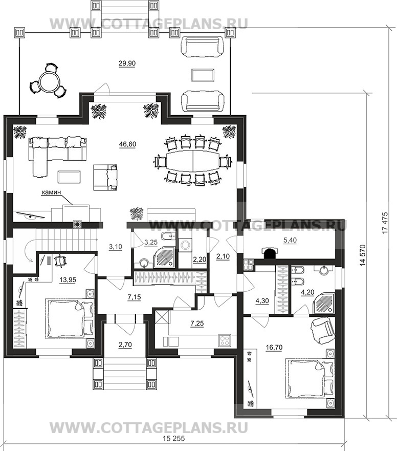 Поэтажные планы проект дома 29-60 общ. площадь 207,10 м2