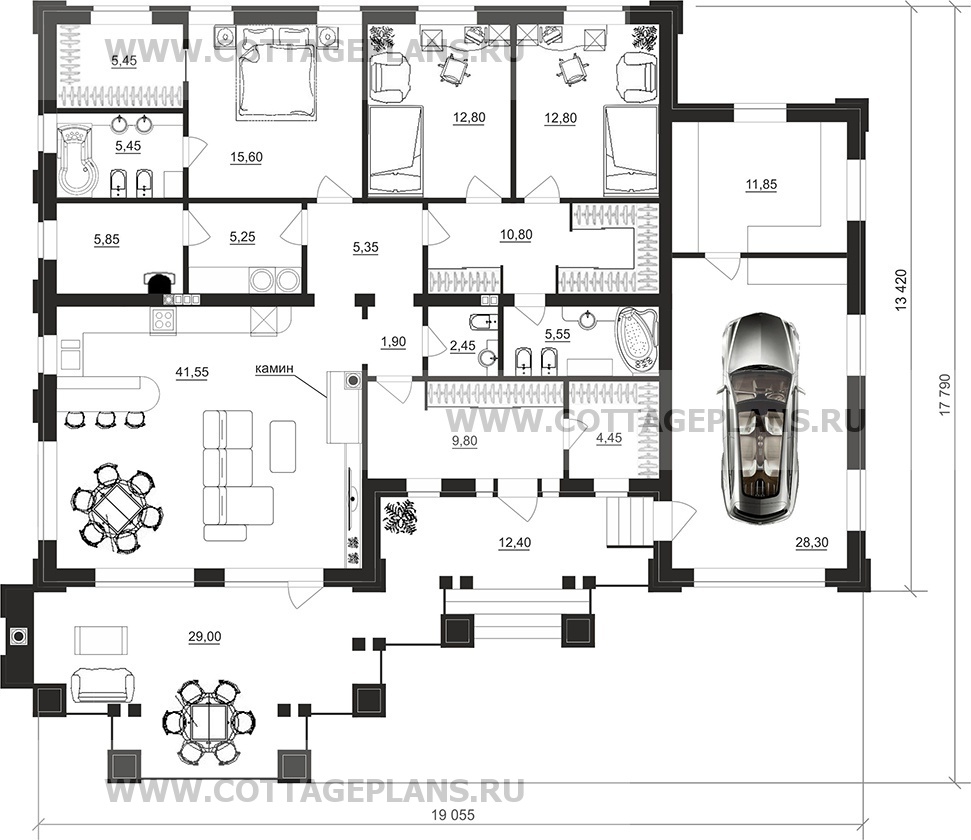 Поэтажные планы проект дома 27-87 общ. площадь 184,60 м2