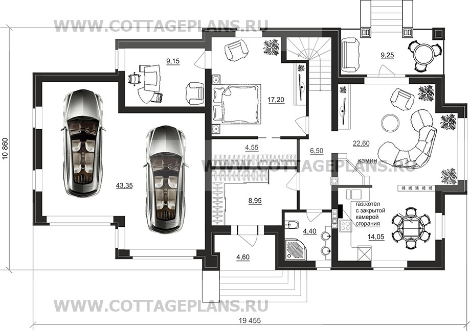 Поэтажные планы проект дома 75-68 общ. площадь 205,05 м2