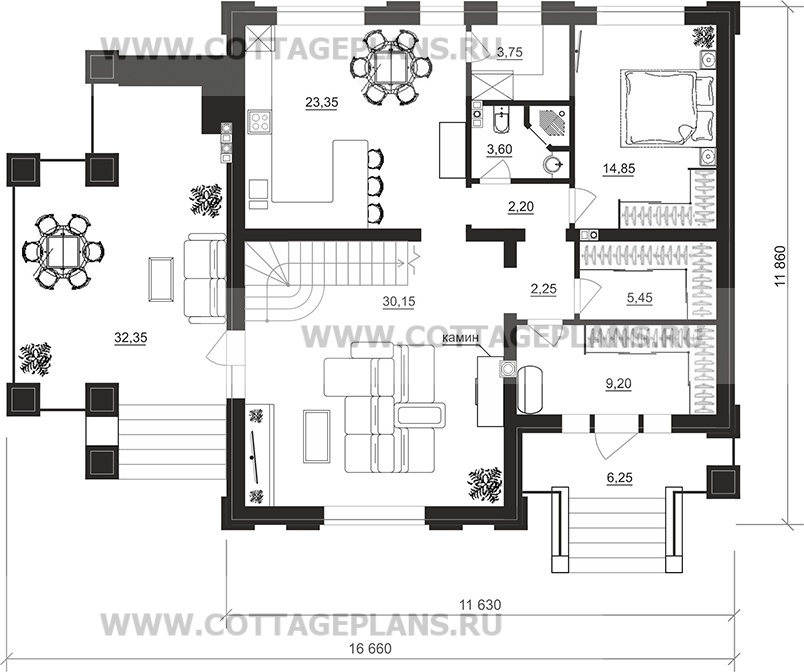 Поэтажные планы проект дома 105-14 общ. площадь 265,70 м2