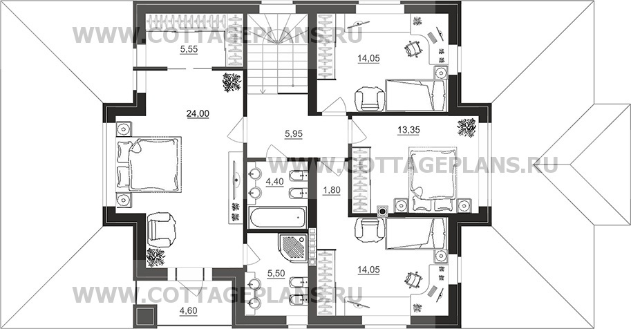 Поэтажные планы проект дома 29-84 общ. площадь 205,50 м2
