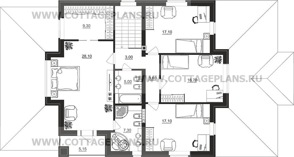Поэтажные планы проект дома 92-95 общ. площадь 245,00 м2