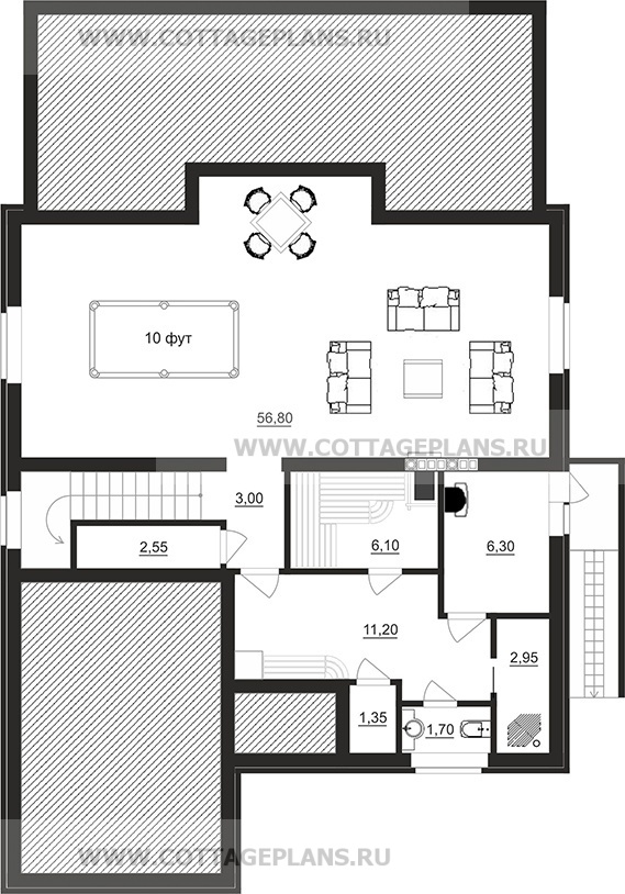 Поэтажные планы проект дома 78-08 общ. площадь 299,55 м2