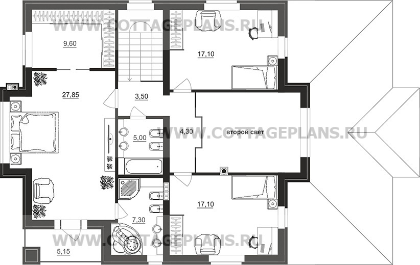 Поэтажные планы проект дома 200-52 общ. площадь 203,95 м2