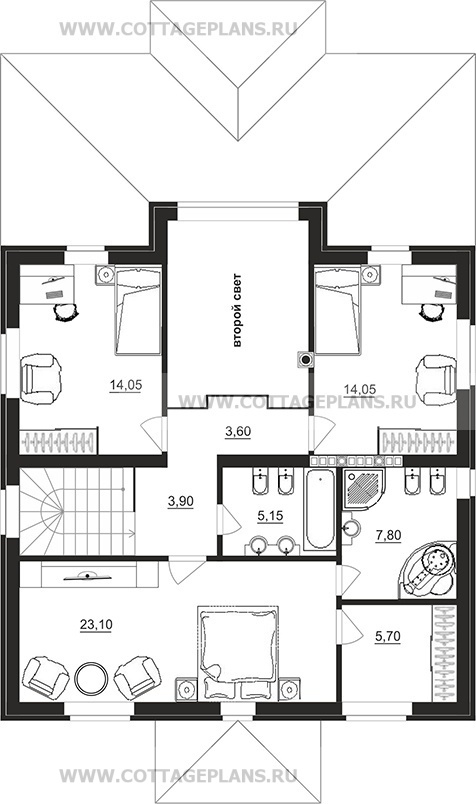 Поэтажные планы проект дома 78-02 общ. площадь 287,55 м2