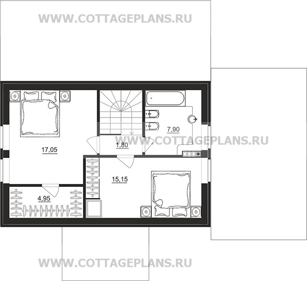 Поэтажные планы проект дома 95-86 общ. площадь 117,00 м2