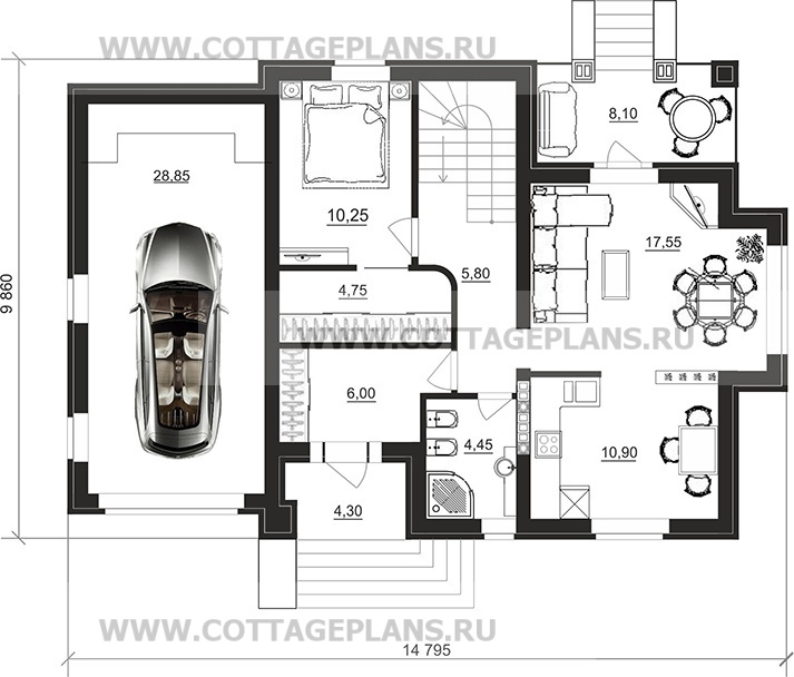 Поэтажные планы проект дома 96-64 общ. площадь 214,60 м2
