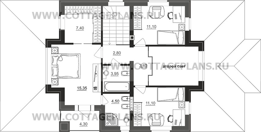 Поэтажные планы проект дома 97-24 общ. площадь 156,50 м2