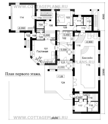 Поэтажные планы проект дома 47-01 общ. площадь 767 м2