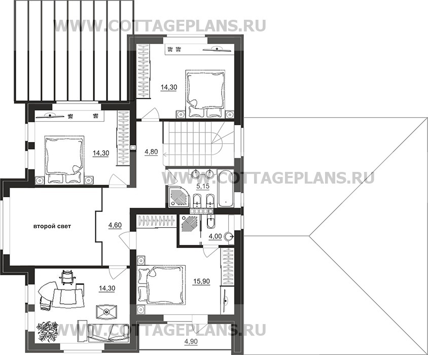 Поэтажные планы проект дома 97-65 общ. площадь 229,30 м2
