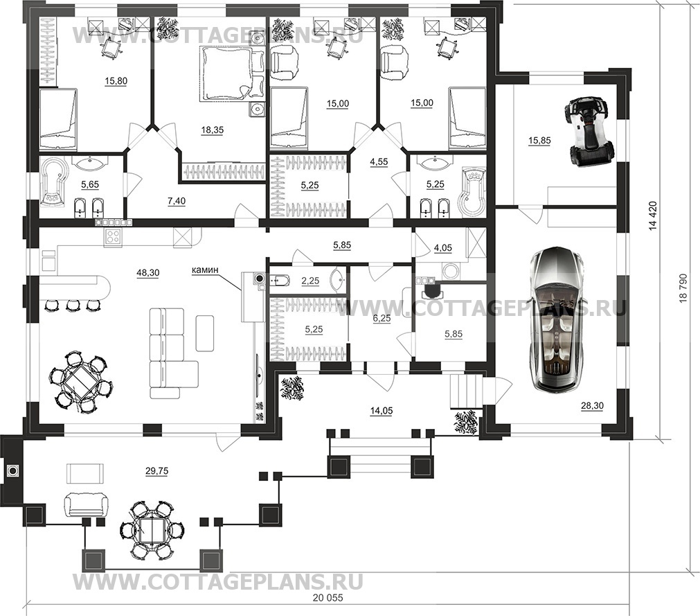 Поэтажные планы проект дома 90-88 общ. площадь 213,15 м2