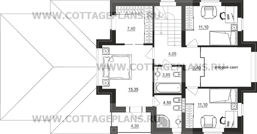 Поэтажные планы проект дома 96-67 общ. площадь 239,95 м2