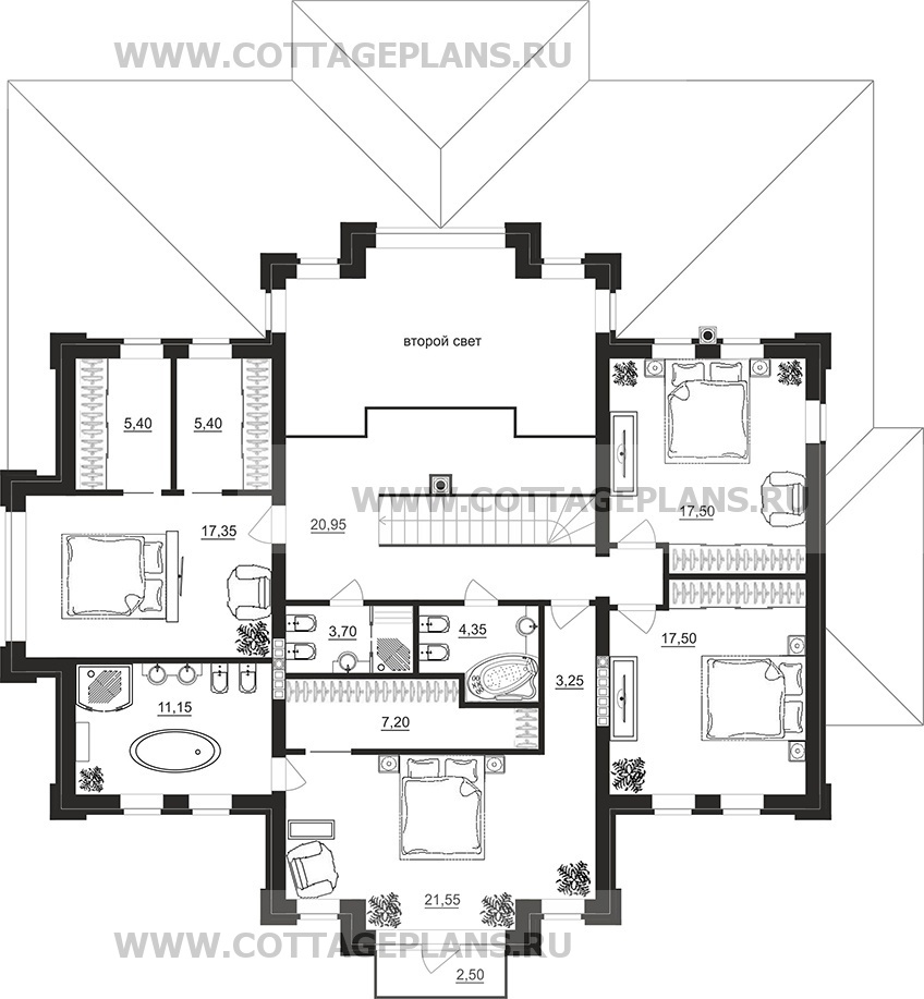 Поэтажные планы проект дома 101-28 общ. площадь 422,95 м2