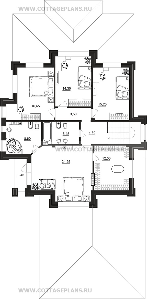 Поэтажные планы проект дома 100-85 общ. площадь 259,25 м2