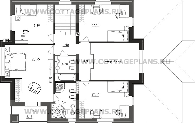 Поэтажные планы проект дома 201-46 общ. площадь 316,50 м2