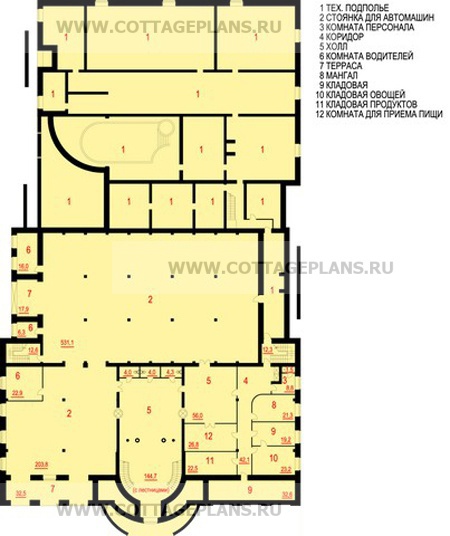 Поэтажные планы проект дома 47-87 общ. площадь 4500 м2
