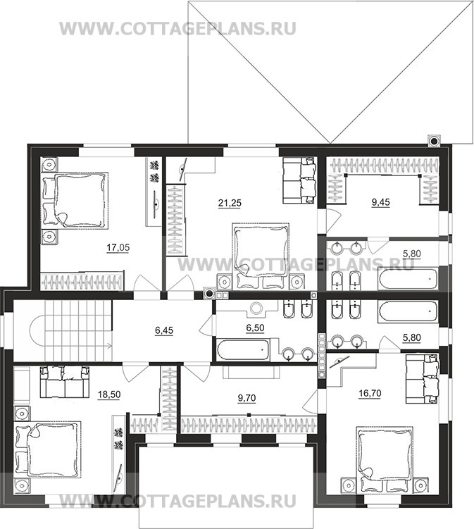 Поэтажные планы проект дома 23-08 общ. площадь 236,35 м2