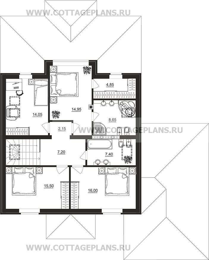 Поэтажные планы проект дома 78-95 общ. площадь 297,55 м2