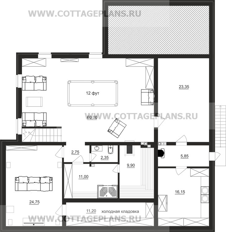 Поэтажные планы проект дома 89-69 общ. площадь 420,45 м2