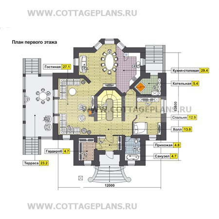 Поэтажные планы проект дома 82-59 общ. площадь 362,1 м2