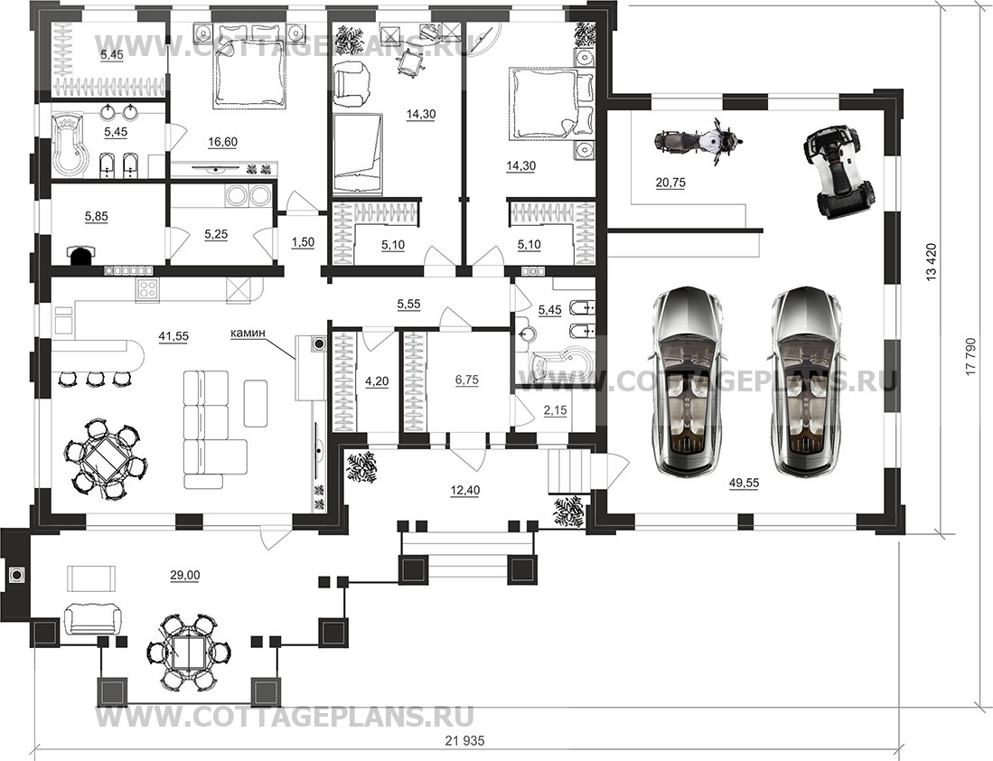 Поэтажные планы проект дома 90-84 общ. площадь 214,75 м2