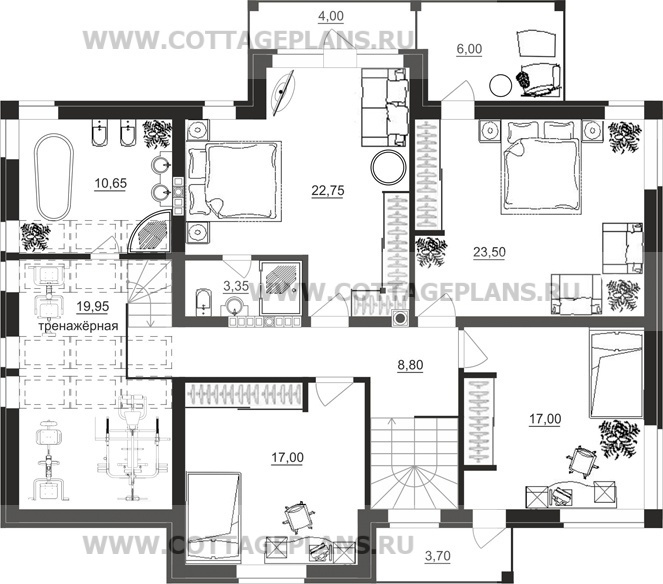 Поэтажные планы проект дома 14-11 общ. площадь 342,90 м2